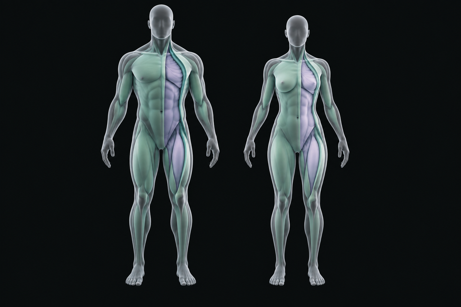Male anatomical illustration. An illustration, not a scan of your body.
